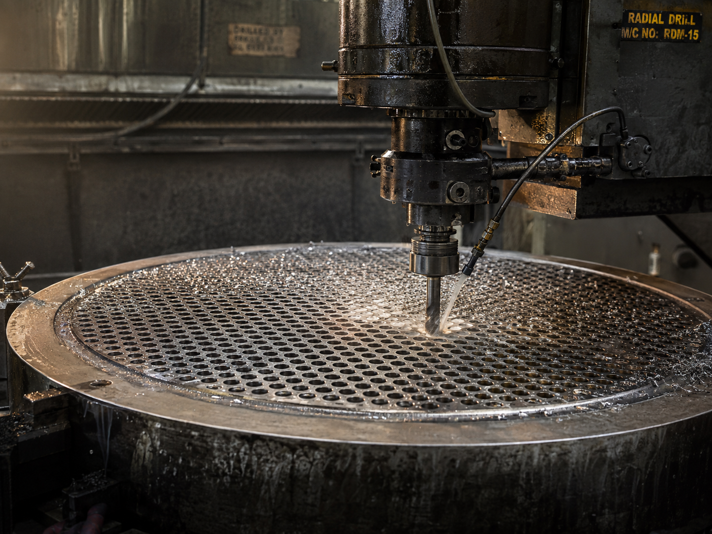 Boiler tubesheet drilling services using radial drill machine in Ahmedabad