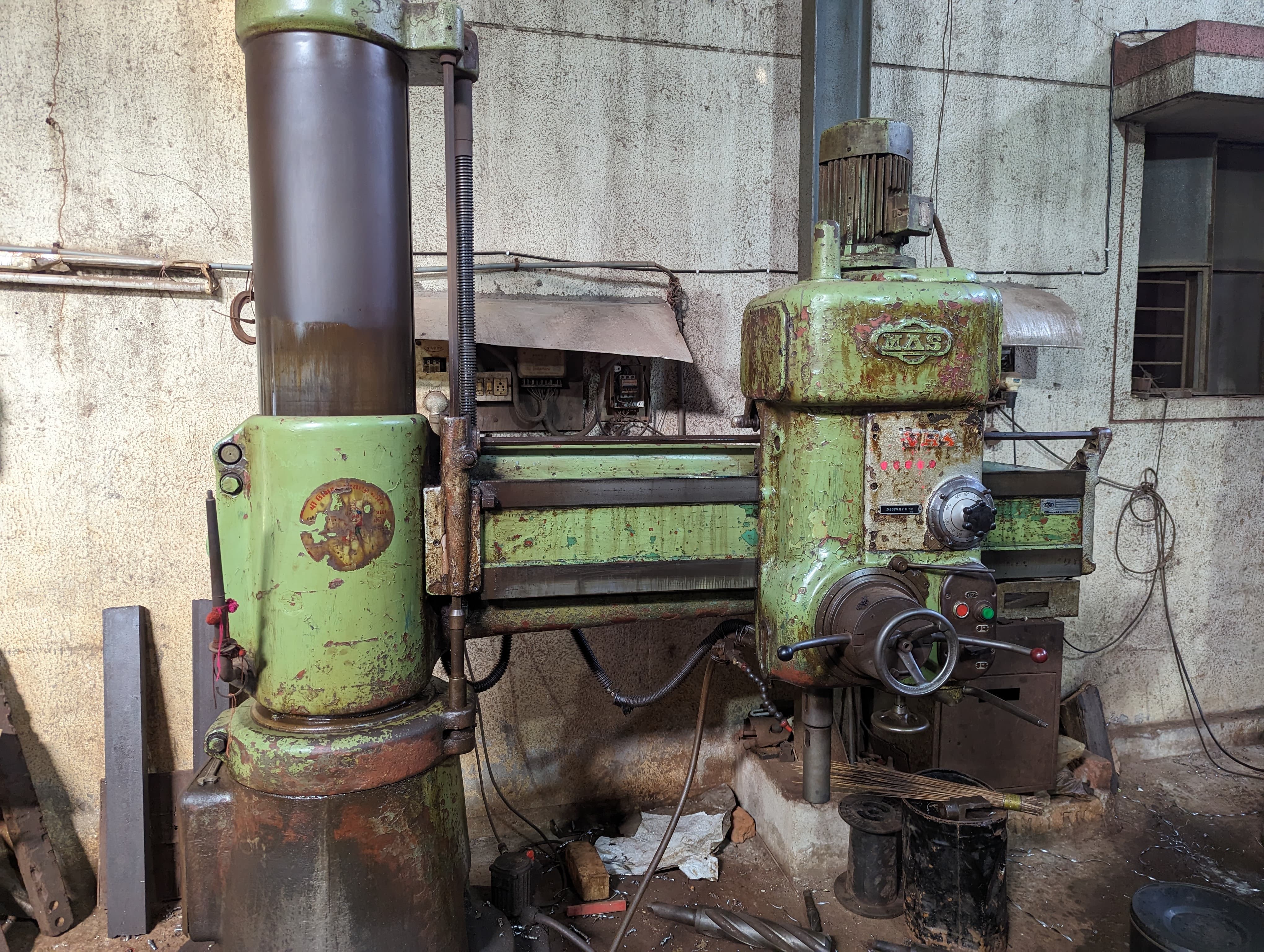 Radial drill machine at Dipsha Industries workshop in Vatva GIDC Ahmedabad